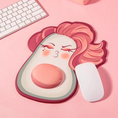 China With Wrist Rest Super Cute Avocado 3D Mouse Pad Silicone Soft Mouse Mat Kawaii Memory Foam Mousepad With Wrist Rest Cushions For Laptop Computer for sale