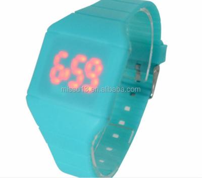 China Colorful Water Resistant Silicone Touch Watch 2014 New Design Woman Led Watch for sale