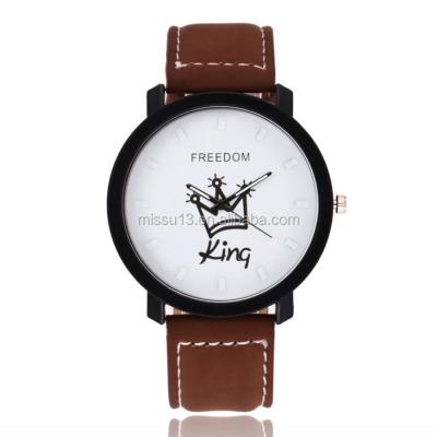 China 2018 New King Alarm Queen Popular Quartz Leather Wrist Chinese Couples Watch for sale