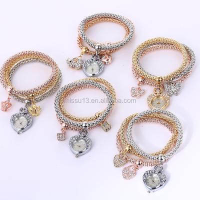 China 2018 new style lady fashion lady elephant butterfly alarm pendant bracelet heart shape china watch factory for sale