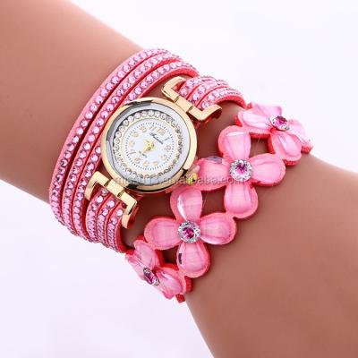 China 2017 New Style Day/Date Kid's Watch Aliexpress Style Top Selling New Style Flower Rhinestone Fabric Strap Kid's Watch for sale