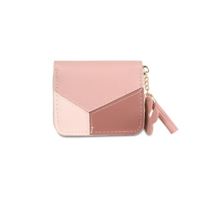 China Waterproof Top 2021 Selling Woman Tassel Wallet Cheap Short Zipper Mini Coin Wallet for sale