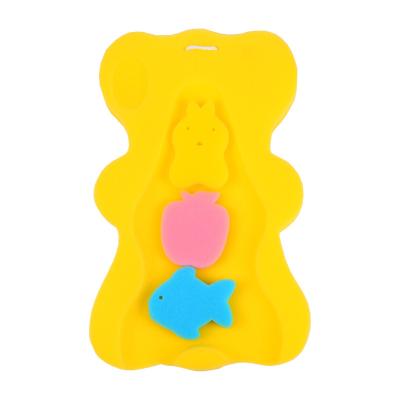 China EXFOLIATE Yellow Baby Cartoon Bath Sponge Pad , Non Slip Sponge Pad for sale