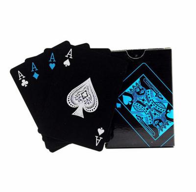 China Waterproof Pure Black Paper Poker Poker Card Board Game Card PVC Plastic Playing Cards for sale