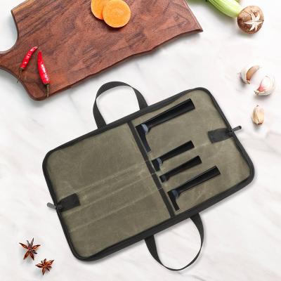 China High Quality MultifunctionChef Knife Bag Custom Canvas Material Portable Knife Storage Case With 4 Slots Tool Bag for sale