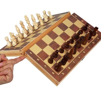 China Wholesale Folding Magnetic Chess Portable Spot Chess Set 39cm Portable Children's Game Set Wooden Game Chess Pieces for sale