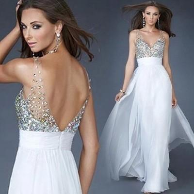 China A-Line Beading Dress Long Evening Dress, Ivory White Party Dresses, Champagne Dresses for sale