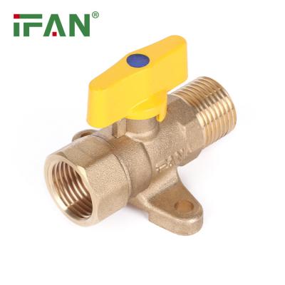 China General Ifan High-quality Yellow Handle Forged Valves Gas Gas Control Valve Male-Female Brass Valve for sale