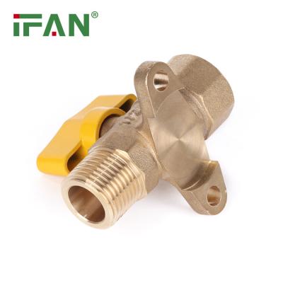 China IFAN China Manufacturer Yellow Handle Gas Control Valve General Brass Gas Valve for sale