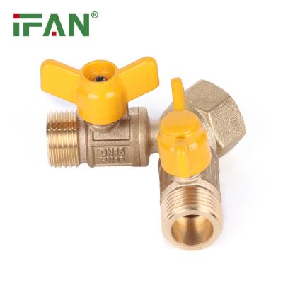 China IFAN Wholesale Good Quality Cheap Factory Price General Double Gas Valve Female Brass Ball Valve Female Thread Control for sale