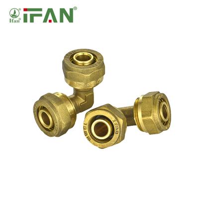 China IFAN Pipe Joining Lines Wholesale Brass Gas Fitting PEX Pipe Fittings 16mm Brass Compression Fittings For Natural Gas for sale