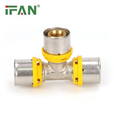 China Joining Pipe Lines IFAN Wholesale Price Press Fitting Factory Supply 16-32mm Brass Pex Press Fittings for sale