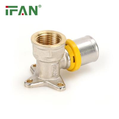 China Joint Pipe Lines IFAN Gas Pipe Fittings 16-20mm Seated Elbow Natural Gas Pipe Fittings Pex Pipe Press Brass Fittings for sale