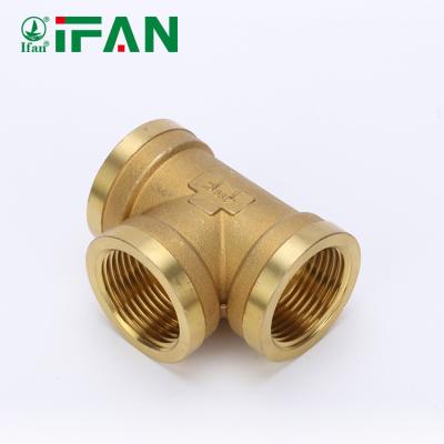 China Joiner Pipe Lines IFAN Customizable Tee Fit Brass Fittings Logo Female Copper Forged Brass Pipe for sale