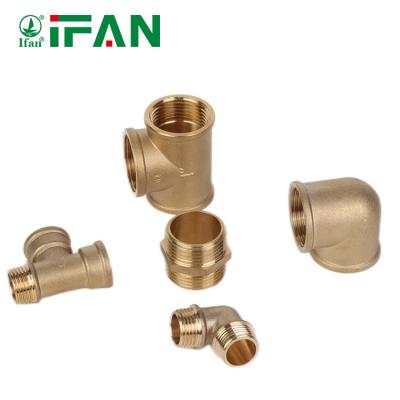 China Joining Pipe Lines IFAN Hot Sale Factory Supply Forged Plumbing Fittings Brass 3/8