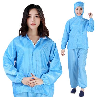 China All Kinds Of Unisex Factory Direct Selling Workshop Cleanroom Cleanroom Suit Cleanroom Cleanroom Jacket And Pants Anti-Static Coverall With Hood for sale