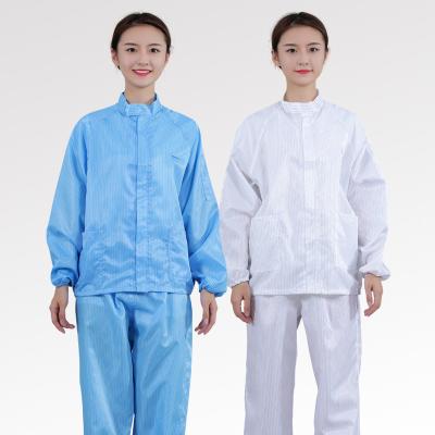 China All Kinds Of Workshop Factory Direct Sale Stripe Polyester Work Wear Pants Clean Comfortable Antistatic Cleanroom Suit for sale