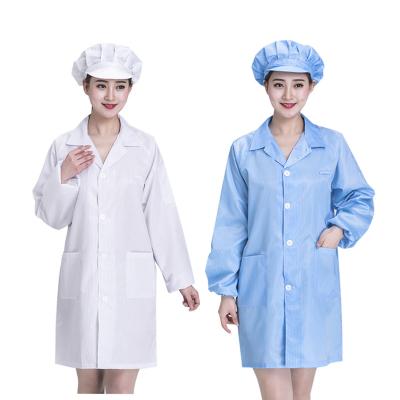 China All Kinds Of Workshop Factory Direct Sale Blue White Pink Unisex Working Clothes Cleanroom Anti-Static Coats Dust Proof Suit for sale