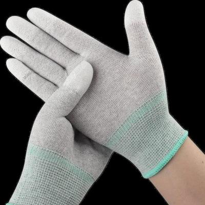 China Factory Direct Selling Anti Slip Anti Static Breathable Without Shedding Hair Carbon Fiber ESD Gloves for sale