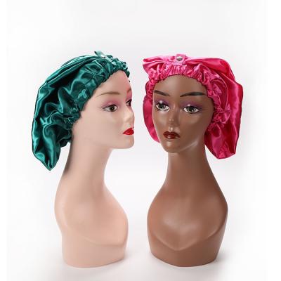 China Verified Hot Sale Covers Curly Hair Hoods New Satin Silk Hoods Hair Covers For Adult for sale