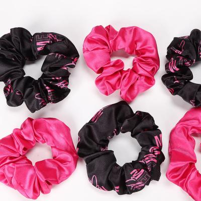 China Fashion Hair Tie Scrunchies Striped Satin Accessories For Women Artificial Silk Wholesale Scrunchies for sale