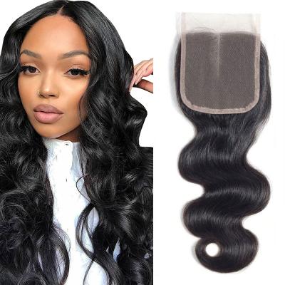 China Straight Hair Bone Human Hair 4*4 Frontal Hand Tied Lace Frontal Hair Closure Wigs Price for sale