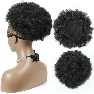 China Curly Afro Clip Chignon Not Easy To Loosen And Install Afro Hair Bun With Synthetic Hair Wigs And Synthetic Hair Bun for sale