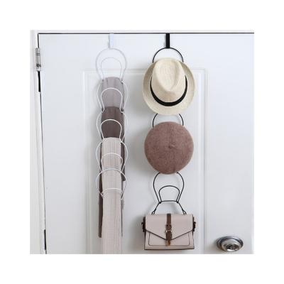 China Viable Door Hat Holder Bag Belt Scarf Wall Door Organizer Metal Storage Hangers Wire Hat Rack Hanging Display For Sale for sale