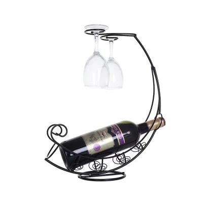 China Home Decorated High Quality Viable Rack Metal Wine Bottle Holder for sale