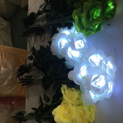 China Rose with Leaves LED Rose Light, Outdoor Waterproof Ground Light, Outdoor Landscape Lighting Festival for sale