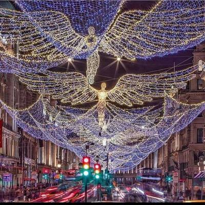 China Garden/Landscape/Theme park /Hotel/Building LED antique angel 2D outdoor decoration through the street lamp navidad light luces pattern for sale