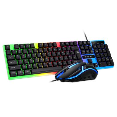 China Waterproof Factory Price Wired Mouse and Keyboard Set LED Lights Gaming Keyboard and Mouse Combos for Computer&Laptop for sale