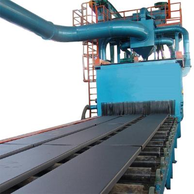 China Building Material Shops Automatic Square Steel Plate Equipment Roller Conveyor Shot Blasting Outdoor Cleaning Machine for sale