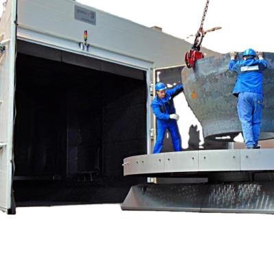 China Building material shops turntable type large capacity steel plate surface treatment shot blasting machine for sale