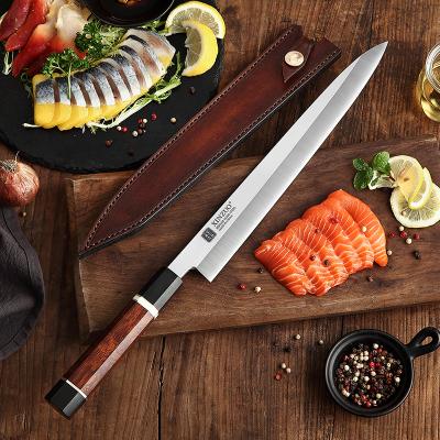 China Sustainable M390 Powder Steel Japanese Kitchen Knives Sashimi Knife With North American Desert Ironwood Handle for sale