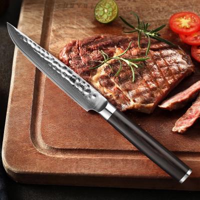 China 5 Inch Stocked Damascus Kitchen Professional Steel Steak Knife for sale