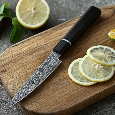 China Stocked 5 Inch Handmade Damascus Kitchen Steel Serving Knife for sale