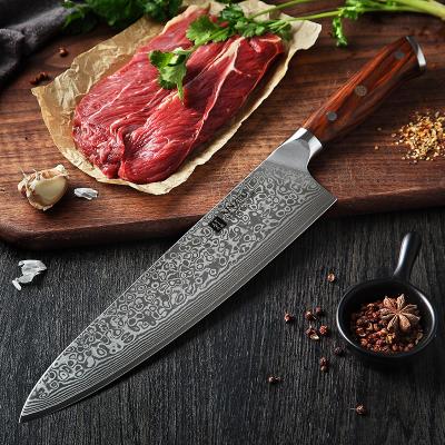 China Stocked 10 Inch - Tall - End Damascus Kitchen Chef Knife Japanese Damascus Steel Premium Steel Knife for sale