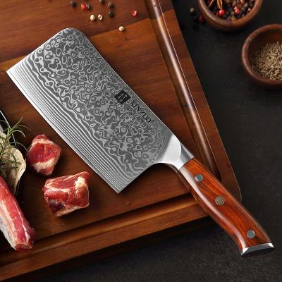 China 7inch 67 High Carbon Steel Cleaver Custom Knife Professional Disposable Japanese Damascus Layers for sale