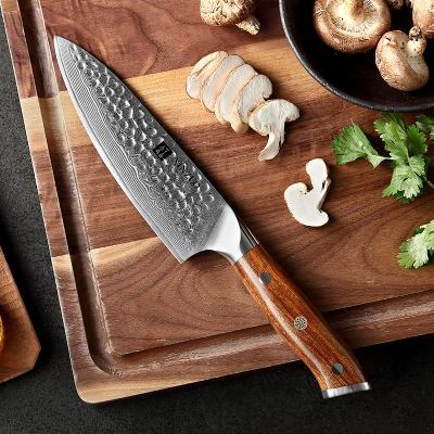 China 6.5 inch durable super sharp steel japanese damascus gyuto chef knife with masaic brass rivet for sale