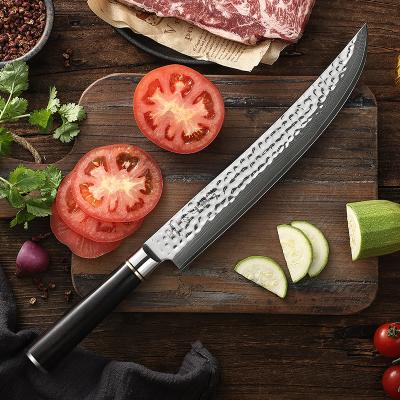 China Stocked Professional Japanese Steel Damascus Kitchen Carving Knives With Natural Wood Handle for sale