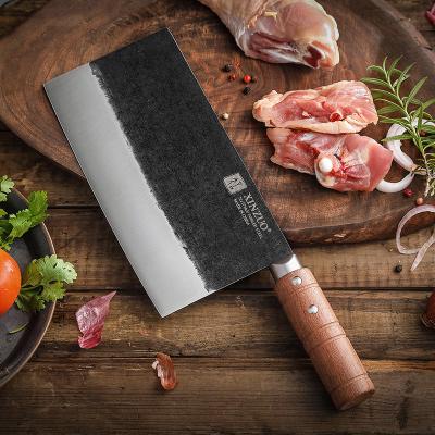 China 8inch Durable Chinese Knives 7Cr17MoV Stainless Steel Kitchen Cleaver Knife With Padauk Wood for sale