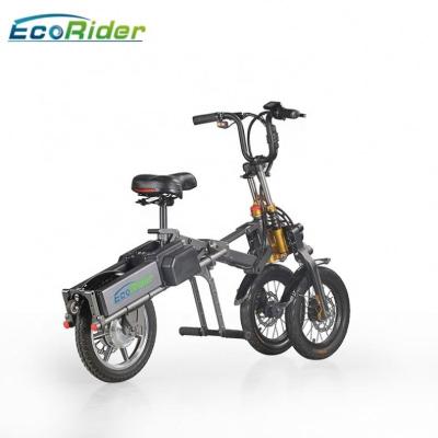 China Aluminum alloy 350w 36v three wheelEcoRider bottom folding electrictricyclebike for sale 14 inch for sale