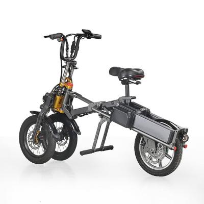 China EcoRider Aluminum Alloy 14 Inch Folding Foldable Bike 36V Dual Lithium Battery 20.8 Ohm Moped Electric Bike Electric Cycle for sale