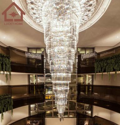 China Large Modern Customized Hotel Lobby Lights Lighting Luxury Crystal Lotus Hanging Chandelier&Pendant Lights for sale