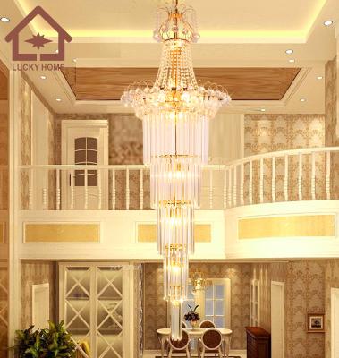 China Large Contemporary Luxury Crystal Chandelier Hotel Lobby Villa Spiral Ladder Lights Custom Hotel Engineering Chandeliers&Pendant Lights for sale