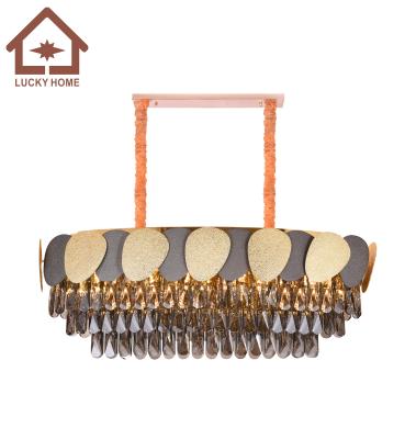 China Modern Luxury Crystal Chandelier For Dining Room Luxury Lamp Villa Lobby Decoration Led Lighting New Litghts Pendant Chandelier for sale