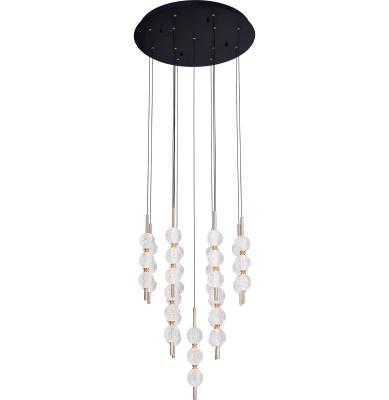 China European Stair Case Pendant Lamps With Crystal Drops Led Light Source Modern Chandeliers for sale