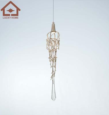 China Post modern light luxury crystal creative living room personalized art lamp post aluminum alloy branch chandelier villa for sale