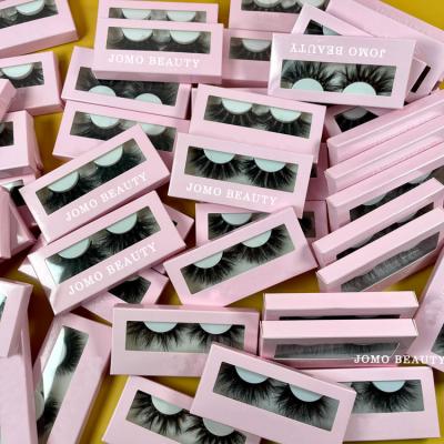 China Real Thick 25mm Hot Selling Siberian Dramatic Mink Eyelashes 3D Mink Eyelashes Eyelashes With Pink Paper Boxes for sale